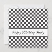 Geblokte verjaardagsuitnodiging kaart (Voorkant)