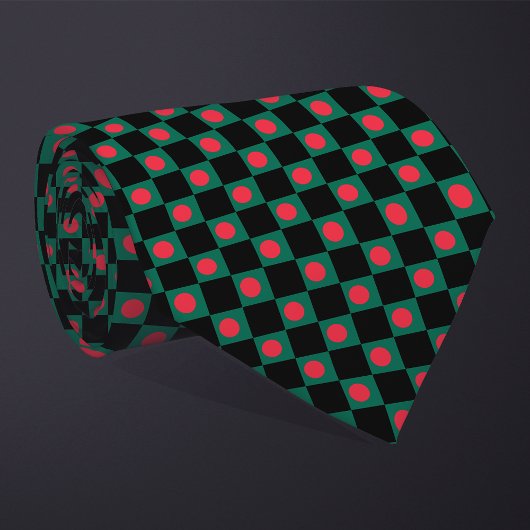 Geblokte vlag van Bangladesh Stropdas