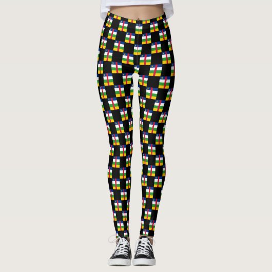 Geblokte vlag van de Centraal-Afrikaanse Republiek Leggings (Voorkant)