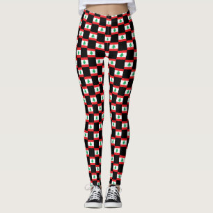Geblokte vlag van Libanon Leggings
