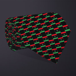 Geblokte vlag van Libië Stropdas