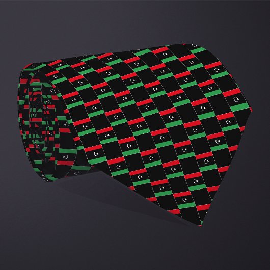 Geblokte vlag van Libië Stropdas