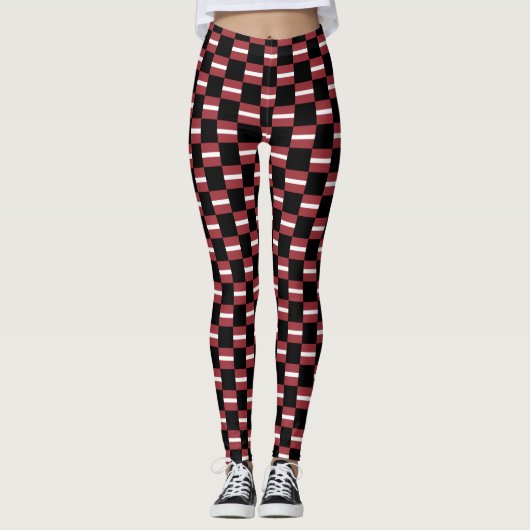 Geblokte vlagpatroon van Letland Leggings (Voorkant)