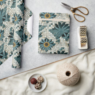 Geblümtes Steinmosaik Cadeaupapier