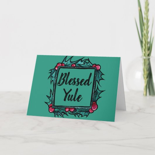 gebluste Yule Kaart (Voorkant)