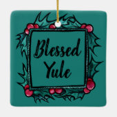 gebluste Yule Keramisch Ornament (Achterkant)