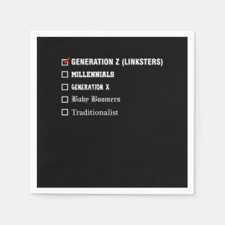 Gebnration Z Millenials Generation X Boomer Gift Servet