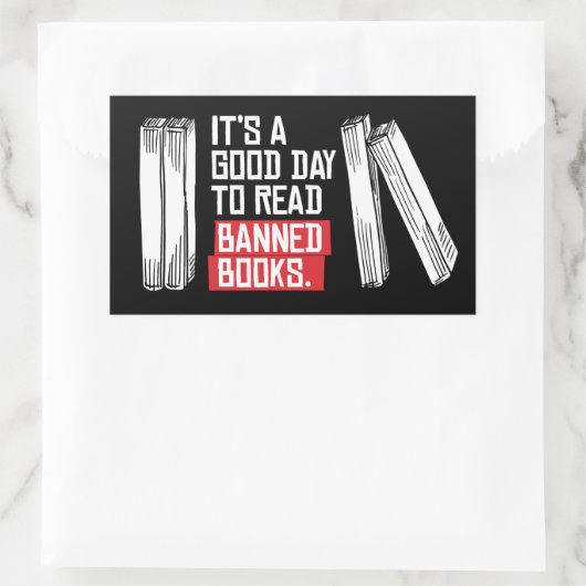 Geboden boeken lezen rechthoekige sticker (Tas)