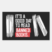 Geboden boeken lezen rechthoekige sticker (Voorkant)