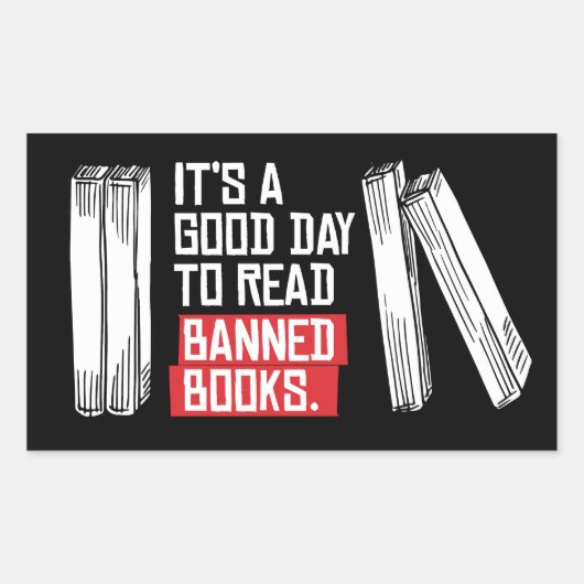 Geboden boeken lezen rechthoekige sticker (Voorkant)