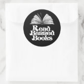 Geboden boeken lezen ronde sticker (Tas)