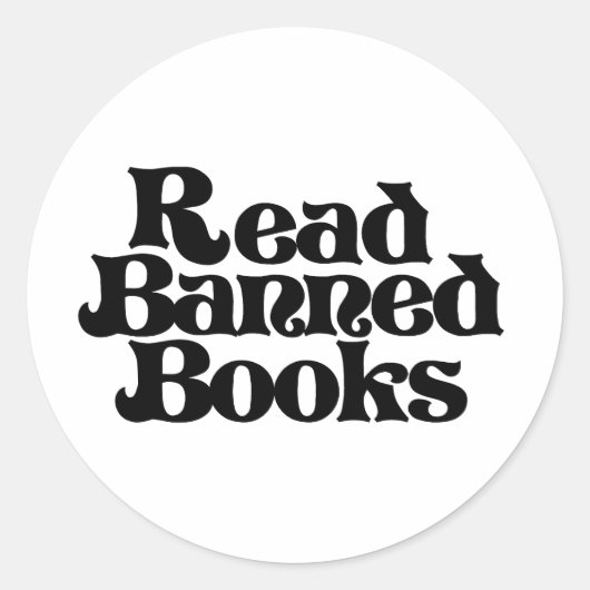 Geboden boeken lezen ronde sticker (Voorkant)