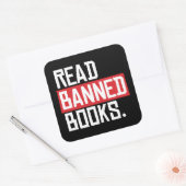 Geboden boeken lezen vierkante sticker (Envelop)