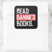 Geboden boeken lezen vierkante sticker (Tas)