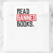 Geboden boeken lezen vierkante sticker (Tas)