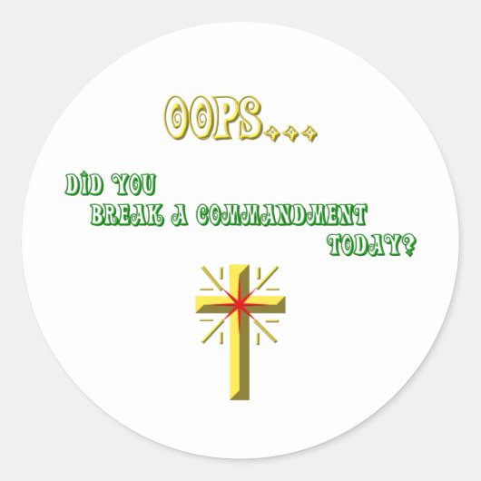 Geboden Christelijk Ronde Sticker (Voorkant)
