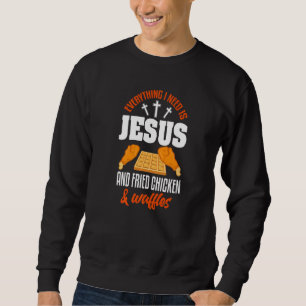 Geboden kip Christelijk Jezus Fried Chicken & Waf Trui