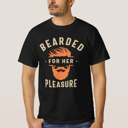 Geboden voor haar prettige grappige Humor Beard T-shirt (Voorkant)