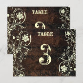 Geboeide leren tafel nummer Kaart (Crème, plat) (Voorkant / Achterkant)