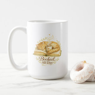 Geboekt voor de hele dag   Cozy Kat Leest Waterver Koffiemok