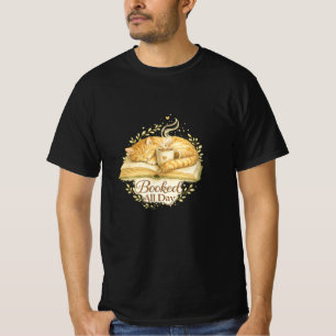 Geboekt voor de hele dag   Gezellige kat leest wat T-shirt