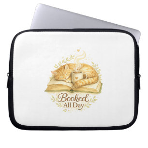 Geboekt voor de hele dag   Waterverf van knusse ka Laptop Sleeve