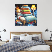 Geboekt voor de Nacht Canvas Afdruk (Insitu (Slaapkamer))