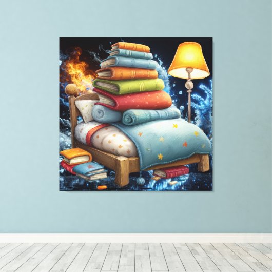 Geboekt voor de Nacht Canvas Afdruk (Insitu (Houten vloer))