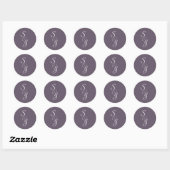Geboekte bruiloft envelop Seal-aubergine Ronde Sticker (Vel)