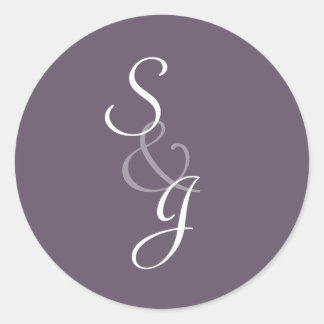 Geboekte bruiloft envelop Seal-aubergine Ronde Sticker