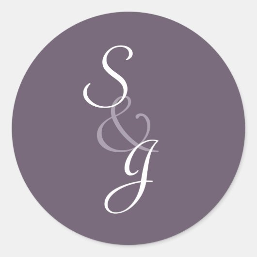 Geboekte bruiloft envelop Seal-aubergine Ronde Sticker (Voorkant)