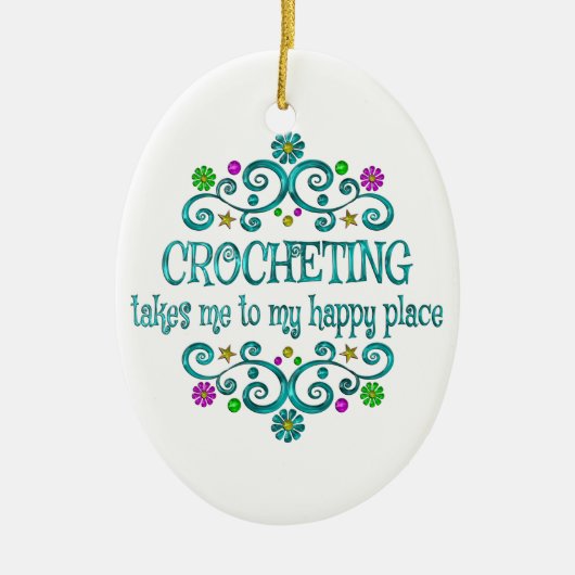 Geboeten gelukkige Plaats Keramisch Ornament (Voorkant)