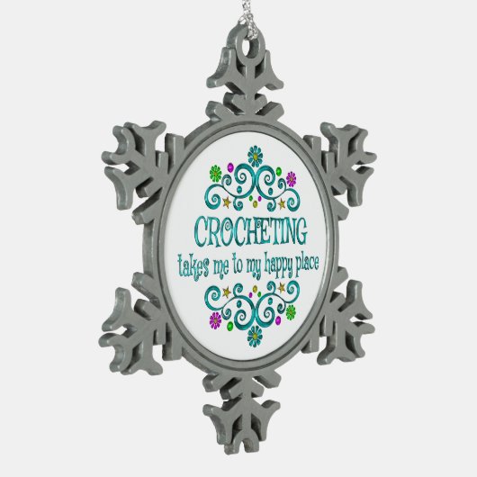 Geboeten gelukkige Plaats Tin Sneeuwvlok Ornament (Links)