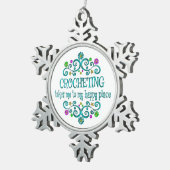 Geboeten gelukkige Plaats Tin Sneeuwvlok Ornament (Rechts)