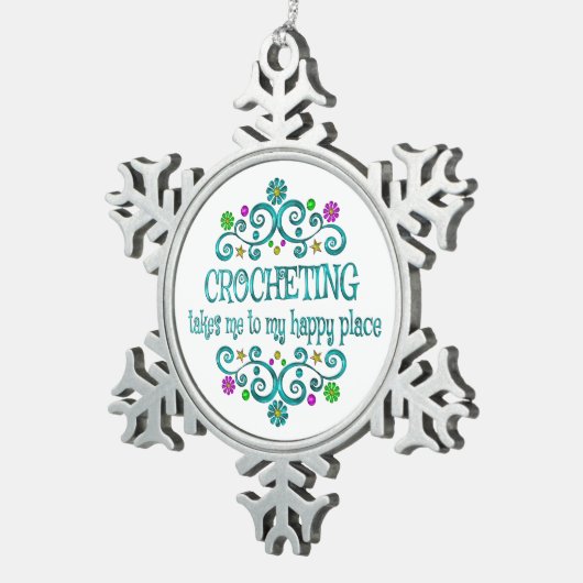 Geboeten gelukkige Plaats Tin Sneeuwvlok Ornament (Rechts)