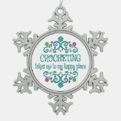 Geboeten gelukkige Plaats Tin Sneeuwvlok Ornament (Voorkant)