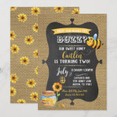 Geboezemde bijen, zoet honingbijen, geboren kaart (Voorkant / Achterkant)