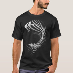 Gebogen Abstracte Visgraat, Zwart / Geen Achtergro T-shirt
