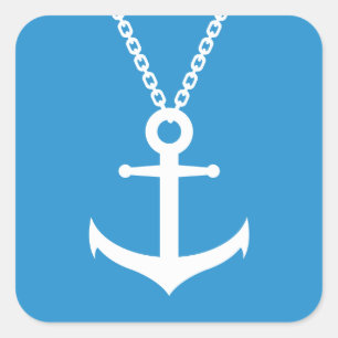 gebogen anker vierkante sticker