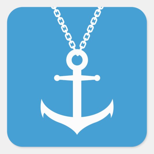 gebogen anker vierkante sticker (Voorkant)