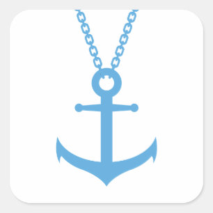 gebogen anker vierkante sticker