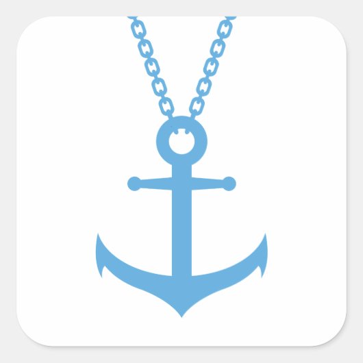 gebogen anker vierkante sticker (Voorkant)