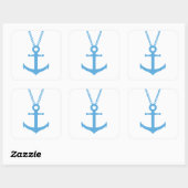 gebogen anker vierkante sticker (Vel)