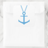 gebogen anker vierkante sticker (Tas)