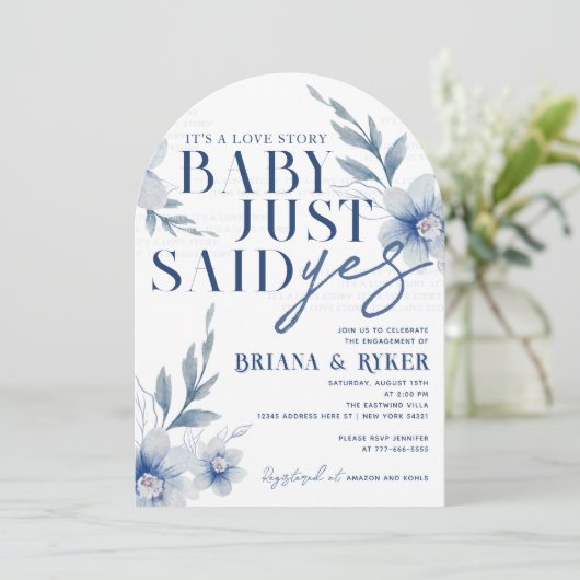 Gebogen Baby Heeft Net Ja Gezegd Witte Bloemachtig Kaart (Staand voorkant)