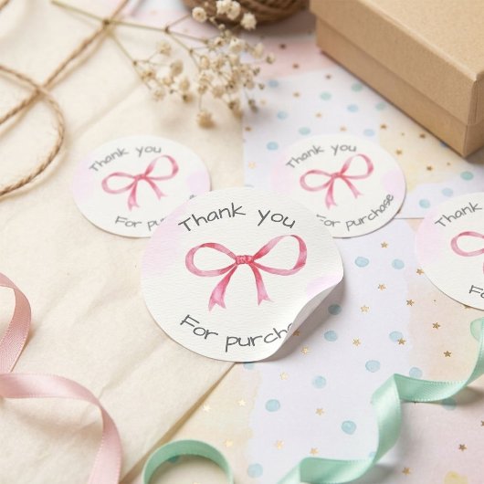 Gebogen bedankt sticker 🎀