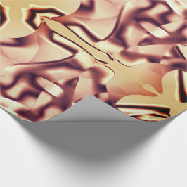 Gebogen bruinachtige vormen en beige tinten cadeaupapier