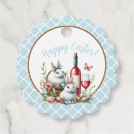 Gebogen Bunny & Wine Waterverf Gift Labels