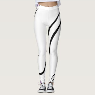 Gebogen Elegantie witte Leggings - Geometrische Fl