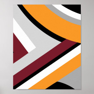Gebogen en hoekig abstract ontwerp poster